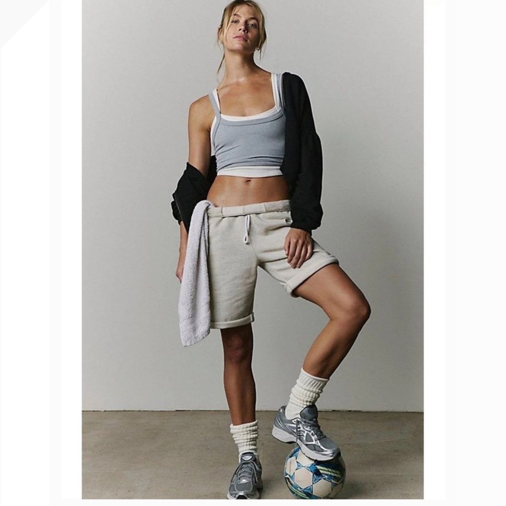 FP Movement by Free People Cream Athletic Sweat Shorts